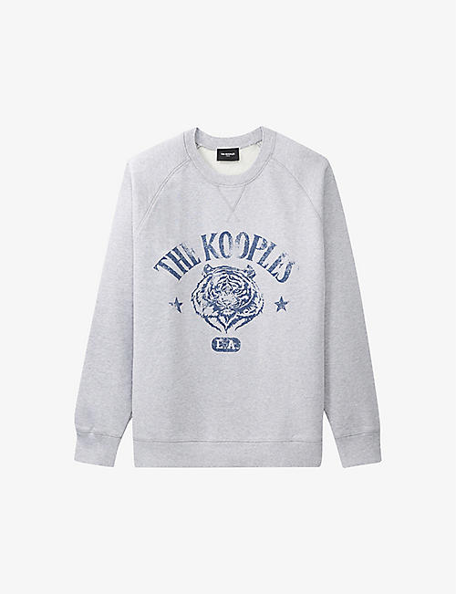 THE KOOPLES: Tiger-print relaxed-fit cotton-jersey sweatshirt