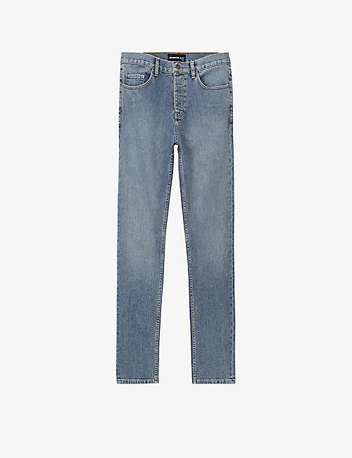 THE KOOPLES: Slim-fit high-rise faded stretch-denim jeans