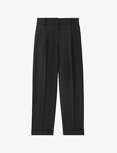 THE KOOPLES: Loose-fit high-rise wool-blend trousers