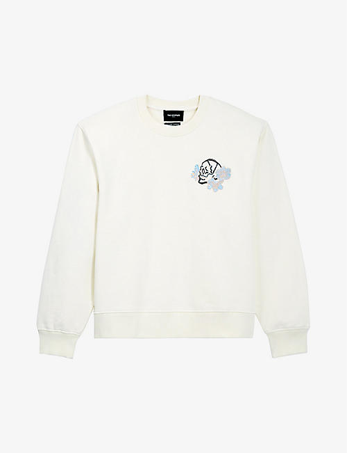 THE KOOPLES: Skull-embroidered cotton-jersey sweatshirt