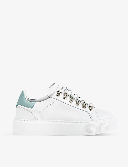 THE KOOPLES: Eyelet-detail leather trainers