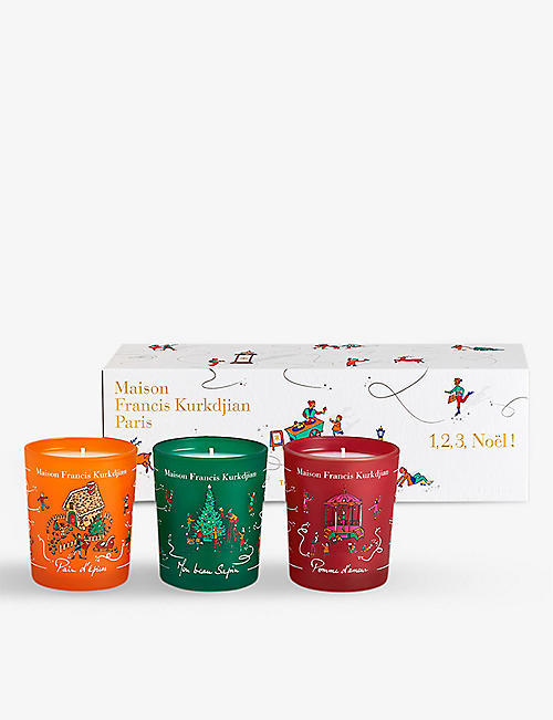 MAISON FRANCIS KURKDJIAN: 1,2,3, Noël scented candles pack of three