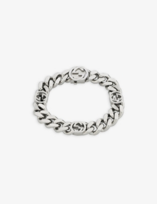 GUCCI Interlocking G sterling silver bracelet Selfridges