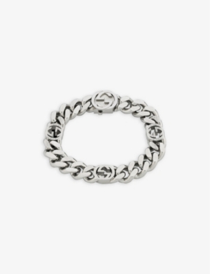 GUCCI: Interlocking G sterling-silver bracelet