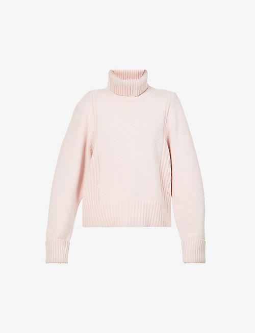 ME AND EM: Detachable-snood wool and cashmere-blend jumper