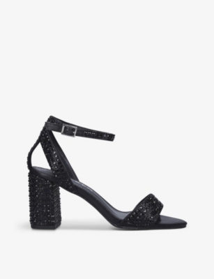 Shop Carvela Women's Black Kianni Embellished Heeled Sandals