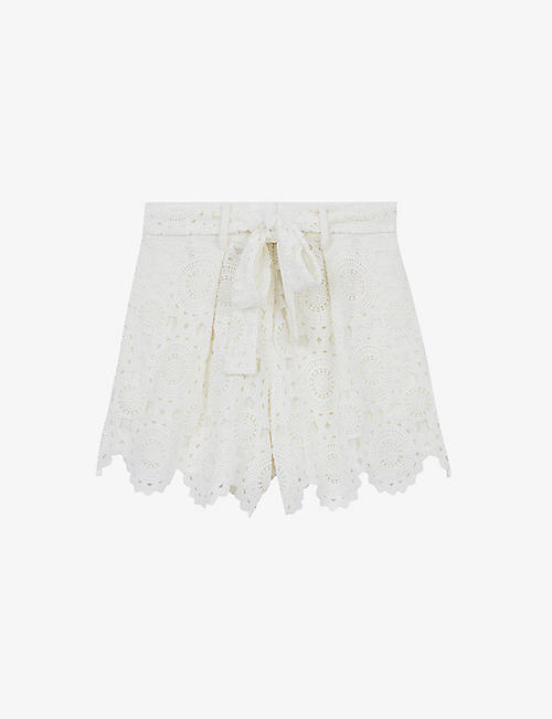 MAJE: Ochetine broderie-anglaise cotton shorts