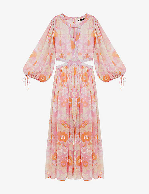MAJE: Riso floral chiffon dress