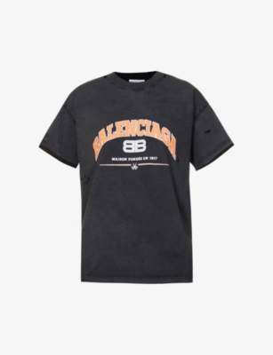 BALENCIAGA Branded cotton jersey T shirt Selfridges