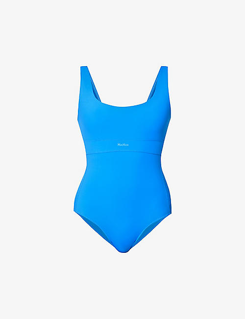 MAX MARA: Garda logo-print swimsuit