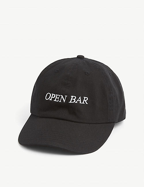HO HO COCO: Open Bar embroidered cotton-canvas cap