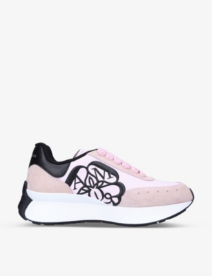 ALEXANDER MCQUEEN Women s Sprint Runner logo embossed leather