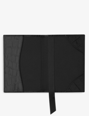 WHISTLES CROC-EMBOSSED LEATHER PASSPORT HOLDER 