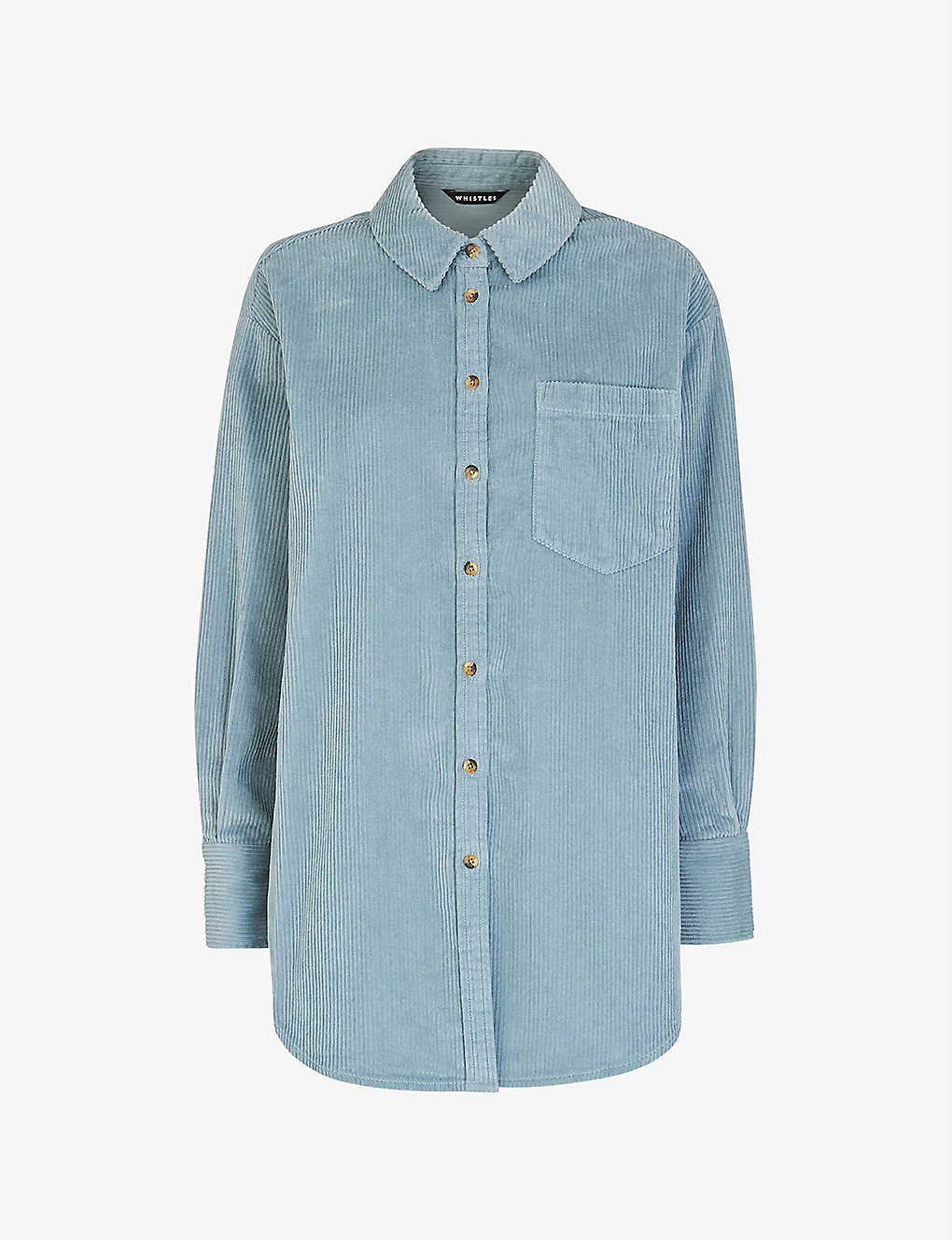 Whistles Womens Blue Lucie Oversized Organic-cotton Corduroy Shirt 8