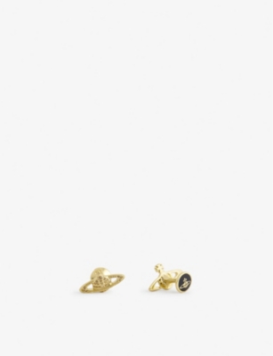 Vivienne Westwood Suzon Logo-engraved Brass Cufflinks In Gold Light