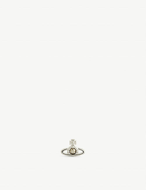 VIVIENNE WESTWOOD: Solitaire orb platinum-plated brass and Swarovski crystal earring