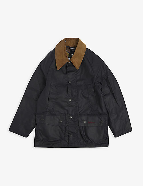 BARBOUR: Bedale logo-embroidered waxed cotton jacket 4-15 years