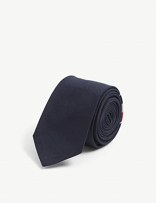 THOM BROWNE: Striped slim-blade silk-blend tie