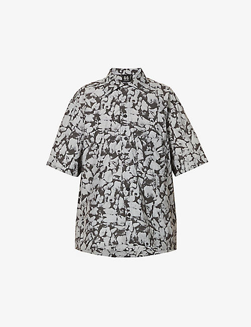 44 LABEL: Zerfall graphic-print cotton-blend shirt