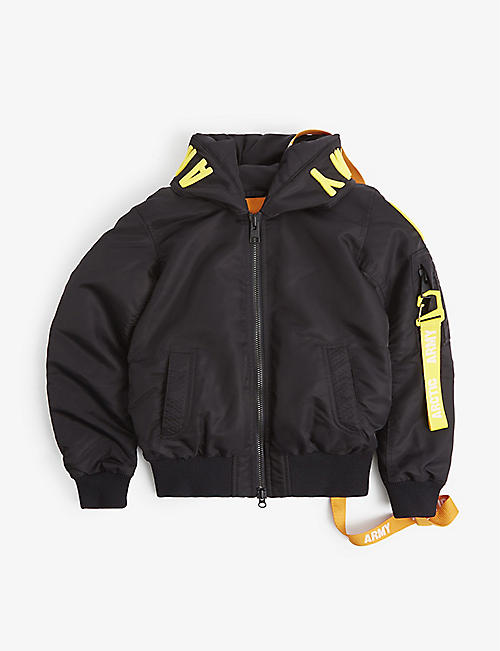 ARCTIC ARMY: Logo-embroidered shell bomber jacket 4-14 years