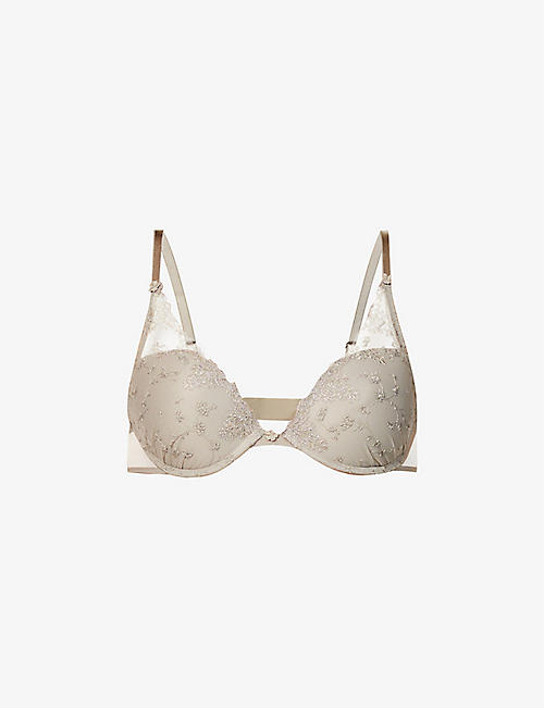 PASSIONATA: White Nights lace-embellished stretch-lace half-cup bra