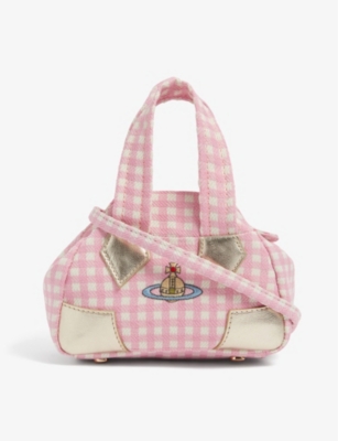 VIVIENNE WESTWOOD gingham bamboo handle handbag