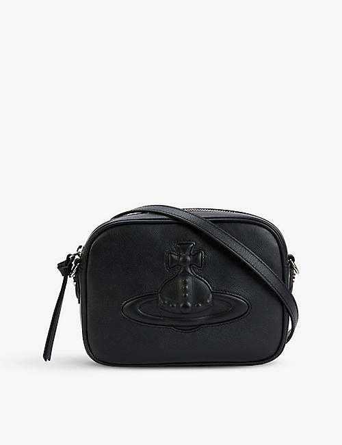 VIVIENNE WESTWOOD: Anna logo-embossed leather camera bag