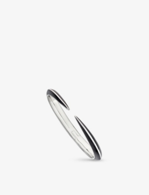 SHAUN LEANE: Sabre Deco sterling silver and ceramic cuff bangle