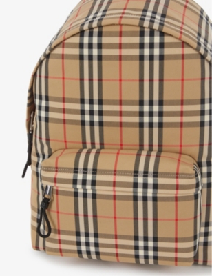 BURBERRY Jett Star checked cotton-blend backpack