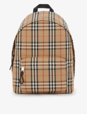 BURBERRY Jett Star checked cotton-blend backpack