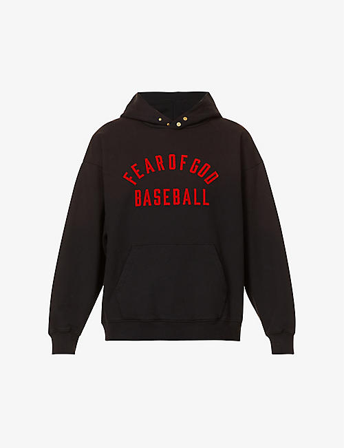FEAR OF GOD: Baseball logo-embroidered cotton-jersey hoody