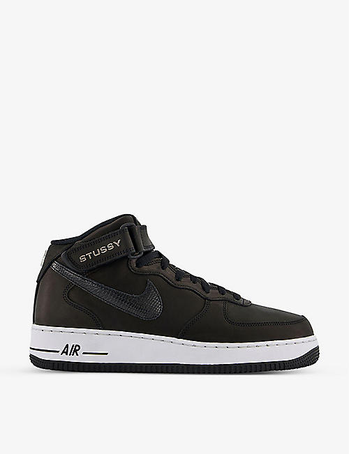 NIKE: Nike x Stüssy Air Force 1 Mid mid-top leather trainers