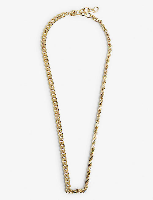 CRYSTAL HAZE: Pazzo 18ct yellow gold-plated brass necklace