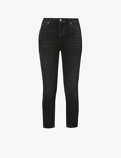 AGOLDE: Riley high-rise straight-leg stretch organic-cotton-blend denim jeans