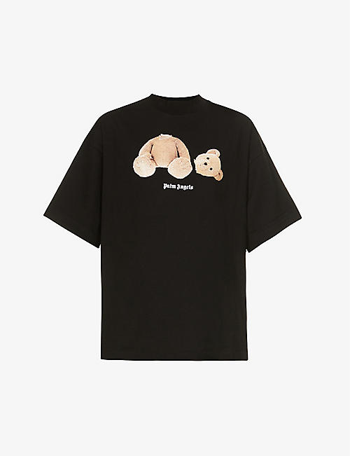 PALM ANGELS: Bear-print round-neck cotton-jersey T-shirt