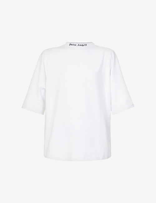 PALM ANGELS: Logo-print oversized cotton-jersey T-shirt