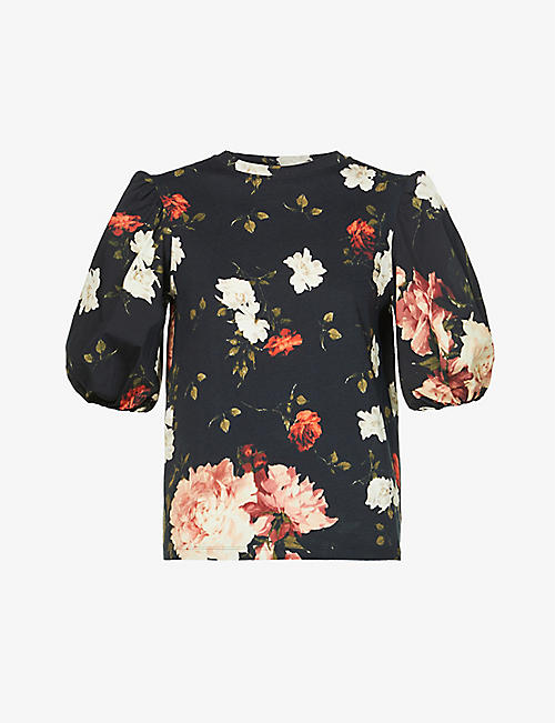 ERDEM: Theodora floral-print cotton-jersey T-shirt