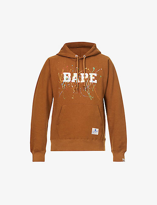 A BATHING APE: Graphic-print relaxed-fit cotton-jersey hoody