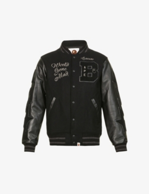 A bathing outlet ape varsity jacket