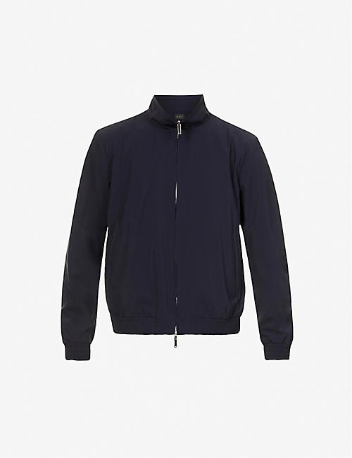 EMPORIO ARMANI: Reversible high-neck stretch-woven Harrington jacket