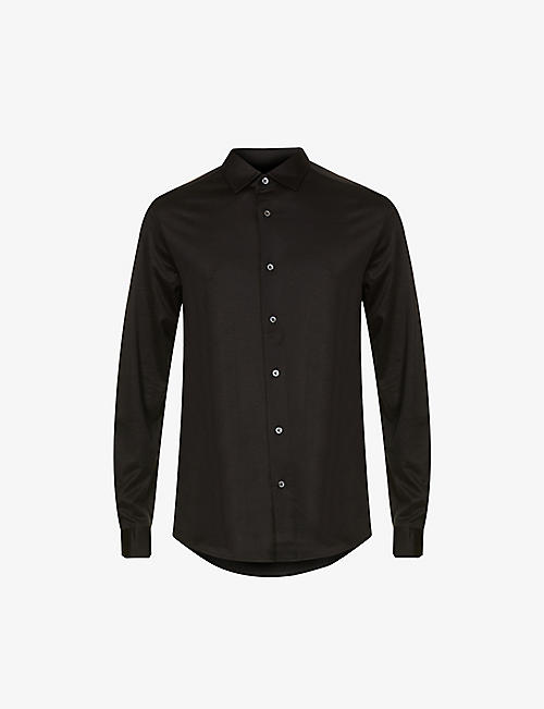 EMPORIO ARMANI: Relaxed-fit logo-print woven shirt