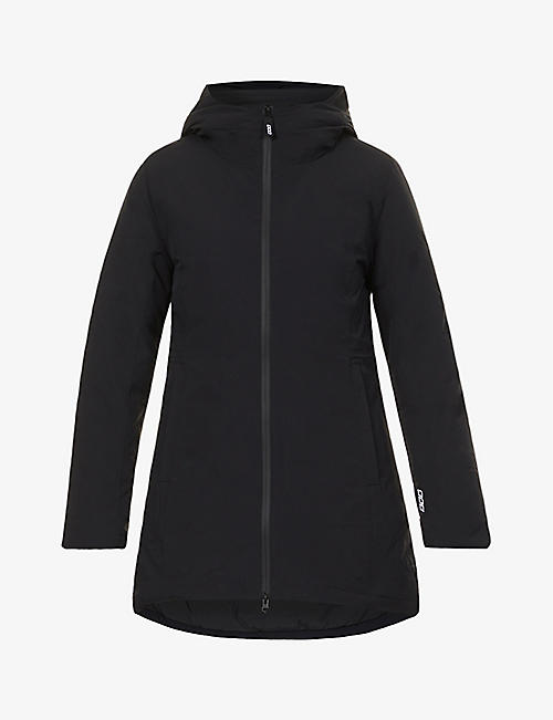 LORNA JANE: Thermal down-filled shell hooded puffer jacket