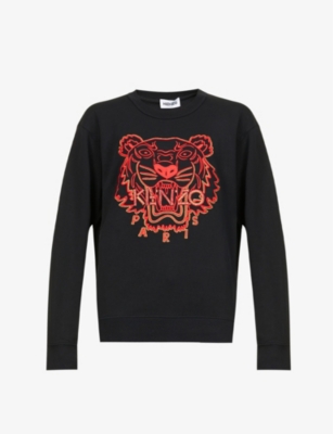 KENZO Tiger Classic logo embroidered cotton jersey sweatshirt Selfridges