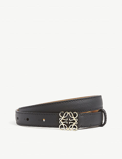 LOEWE: Anagram logo-buckle leather belt