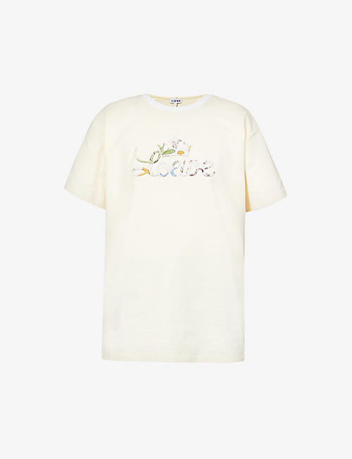 LOEWE: Logo-embroidered relaxed-fit cotton T-shirt