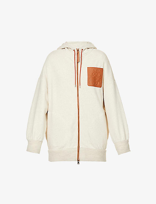 LOEWE: Brand-logo relaxed-fit cotton-blend hoody