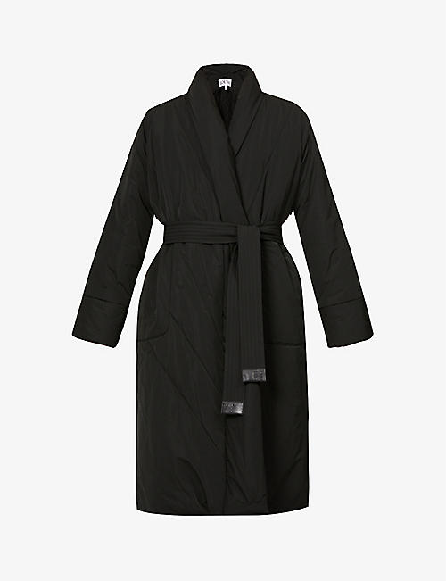 LOEWE: Padded belted shell coat