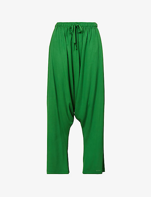 LOEWE: Pleated relaxed-fit wide-leg crepe trousers