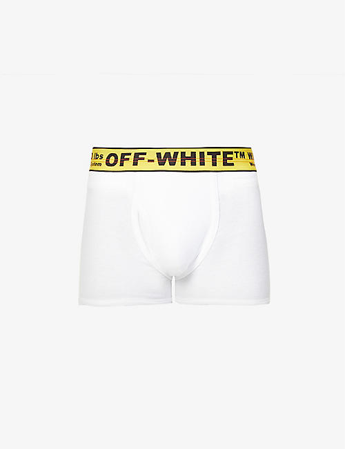 OFF-WHITE C/O VIRGIL ABLOH: Pack of three Industrial logo-waistband slim-fit stretch-cotton boxer briefs