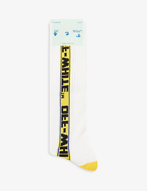 OFF-WHITE C/O VIRGIL ABLOH: Industrial logo-tape cotton-blend socks